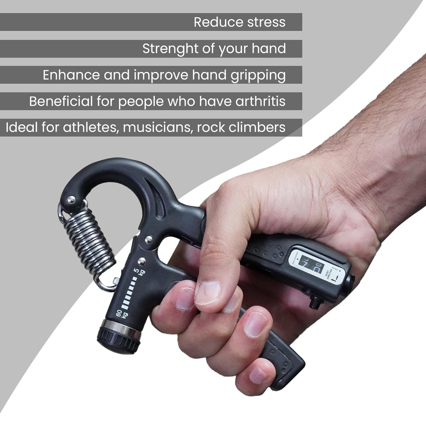 10Kg To 60Kg Hand Gripper for Men & Women