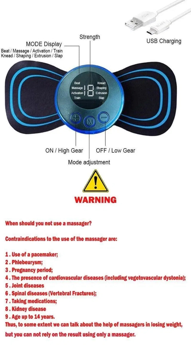 Rechargeable Electric Massager for Shoulder,Arms,Legs,Back Pain